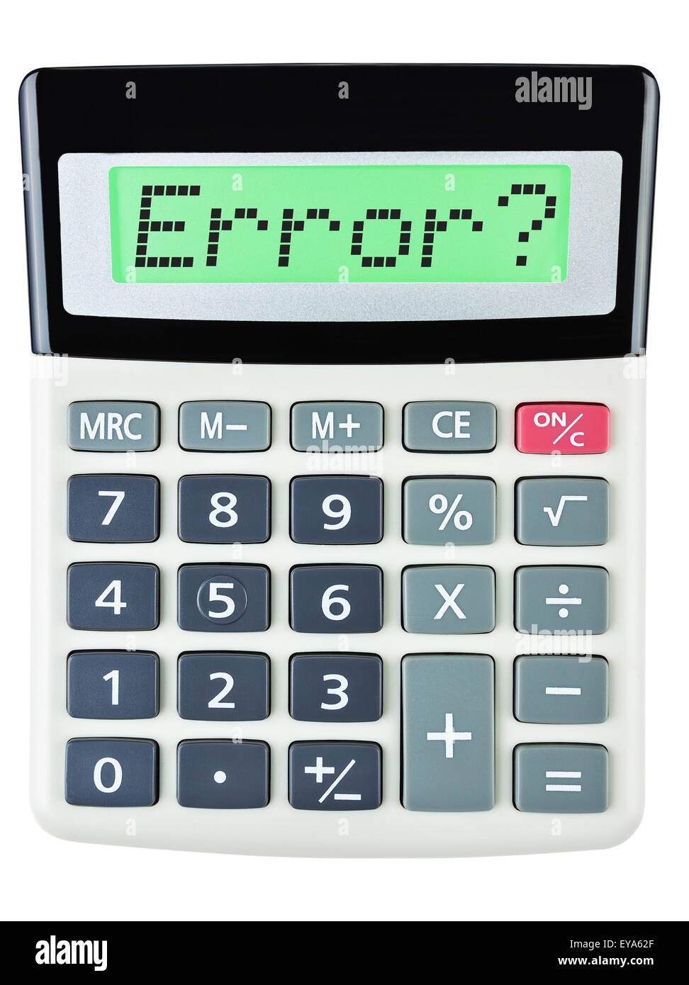 Calculator with Error on display on white background Stock Photo Alamy