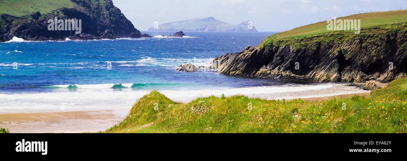 Clogher Beach, Blasket Islands, Dingle Peninsula, County Kerry, Ireland; Beach Scenic Stock Photo