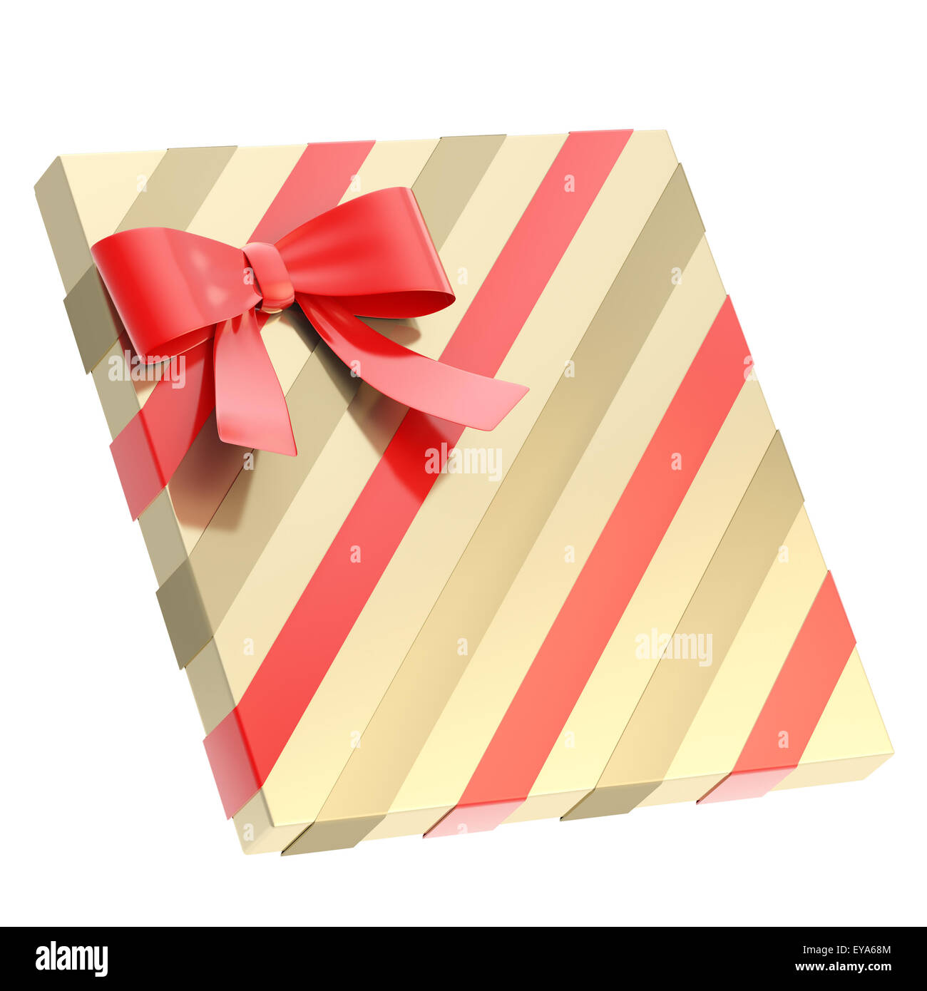 Wrapped gift box with a bow and ribbon Stock Photo - Alamy