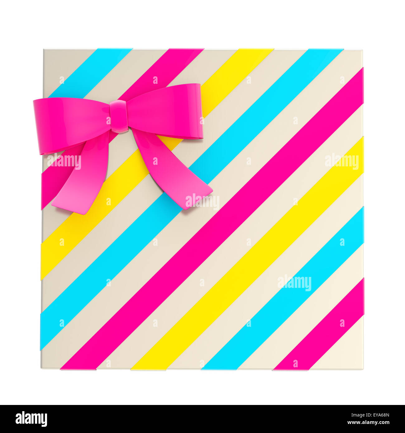 Wrapped gift box with a bow and ribbon Stock Photo Alamy