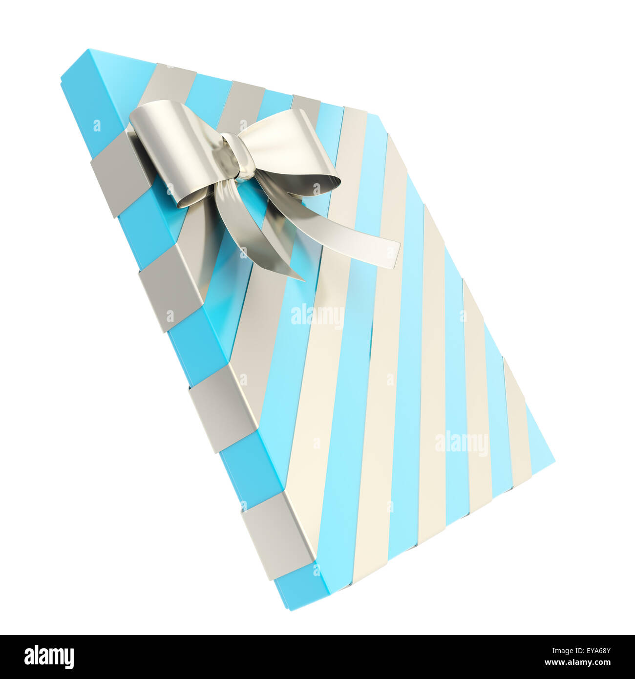 Wrapped gift box with a bow and ribbon Stock Photo - Alamy