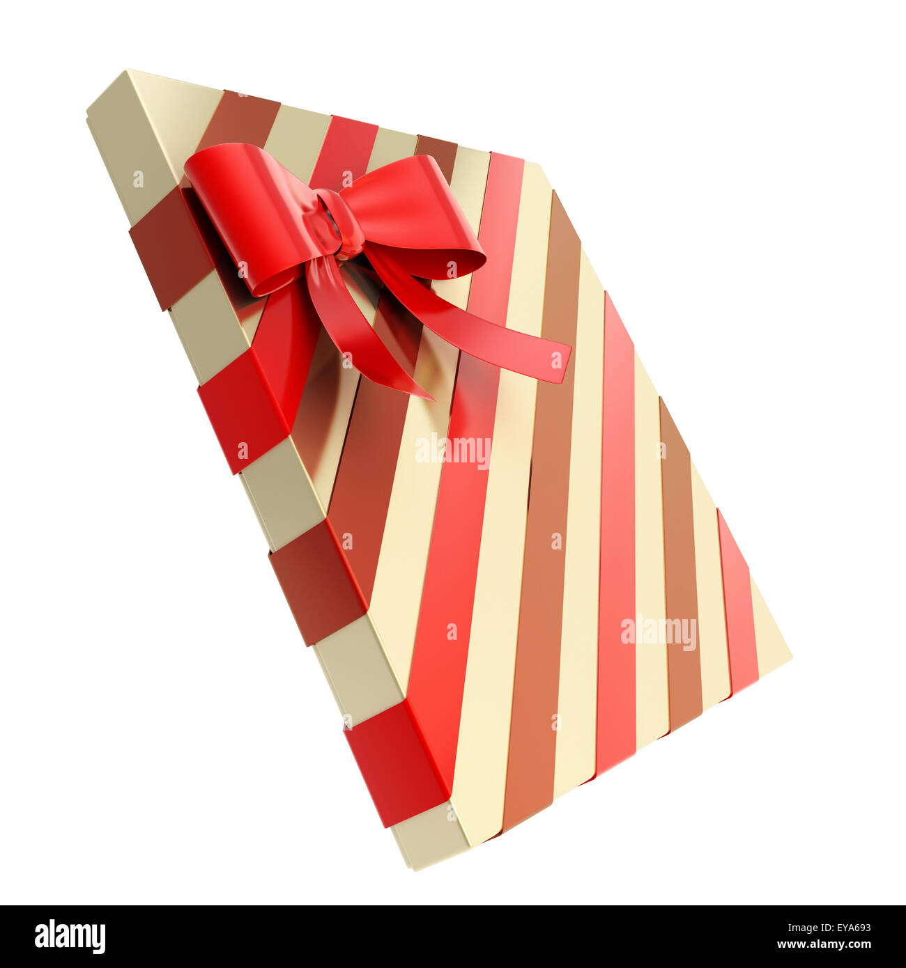 Wrapped gift box with a bow and ribbon Stock Photo - Alamy