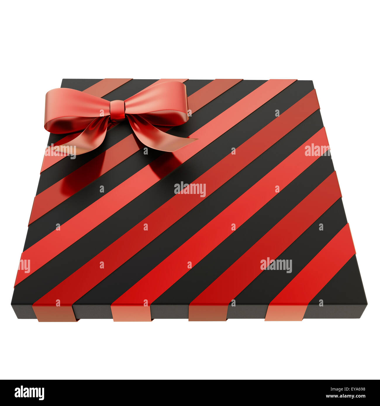 Wrapped gift box with a bow and ribbon Stock Photo - Alamy
