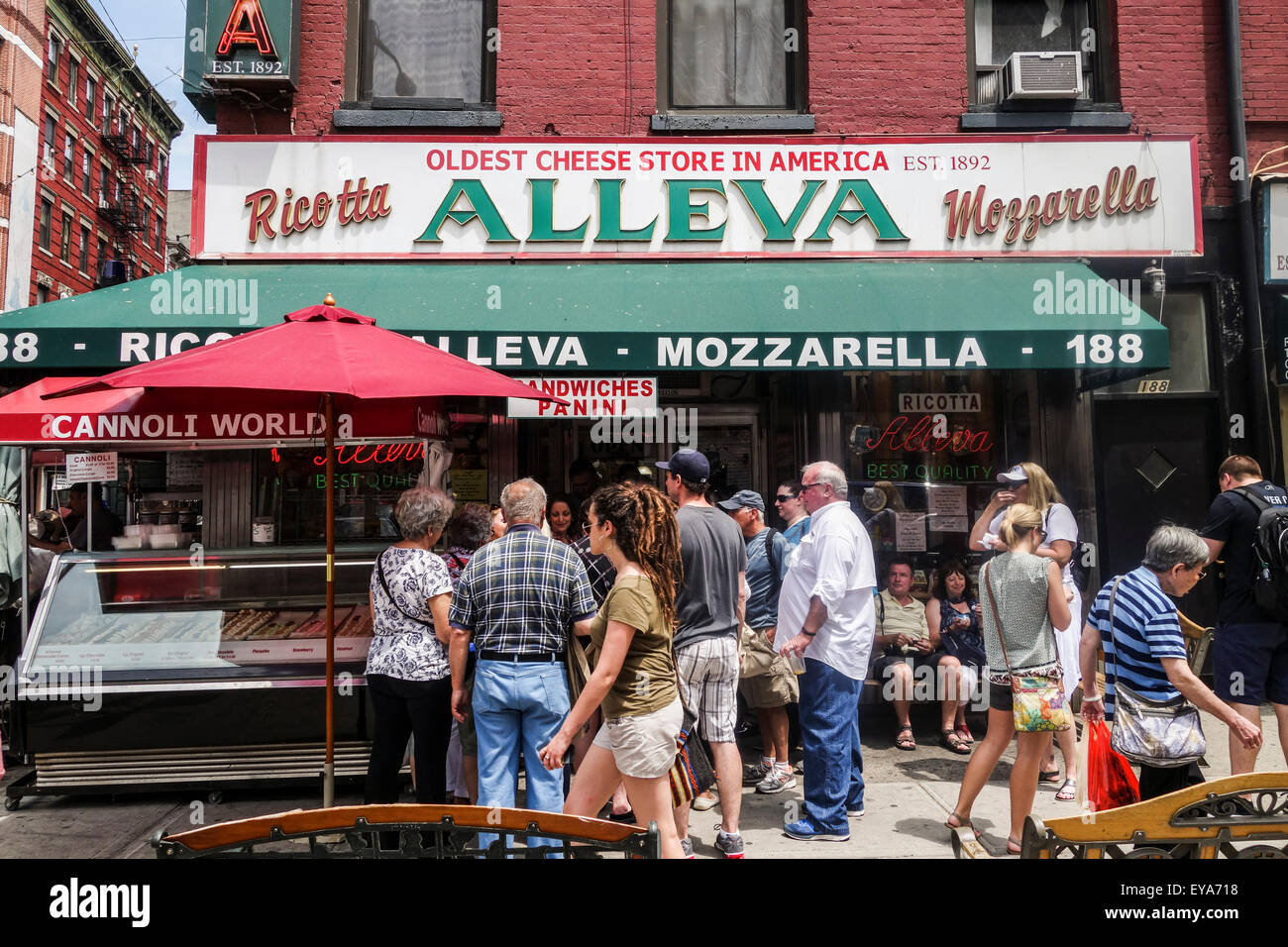 Alleva Italian cheese store in Little Italy, Manhattan, New York City, USA. Stock Photo
