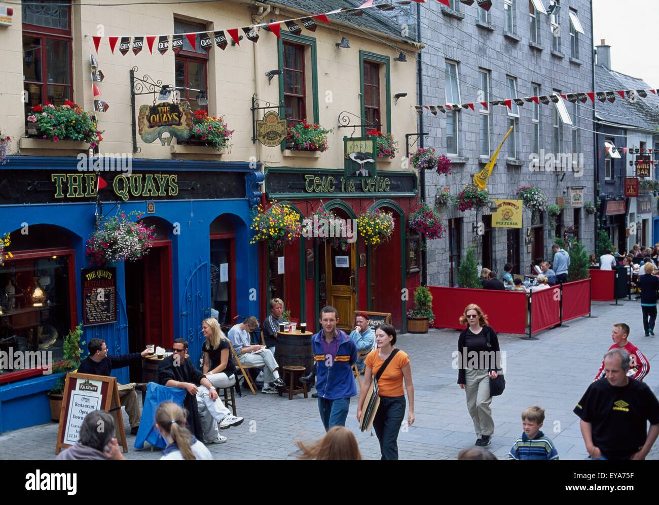 Shop Street, Galway City, Ireland; Shop Street During The Arts Festival Stock Photo