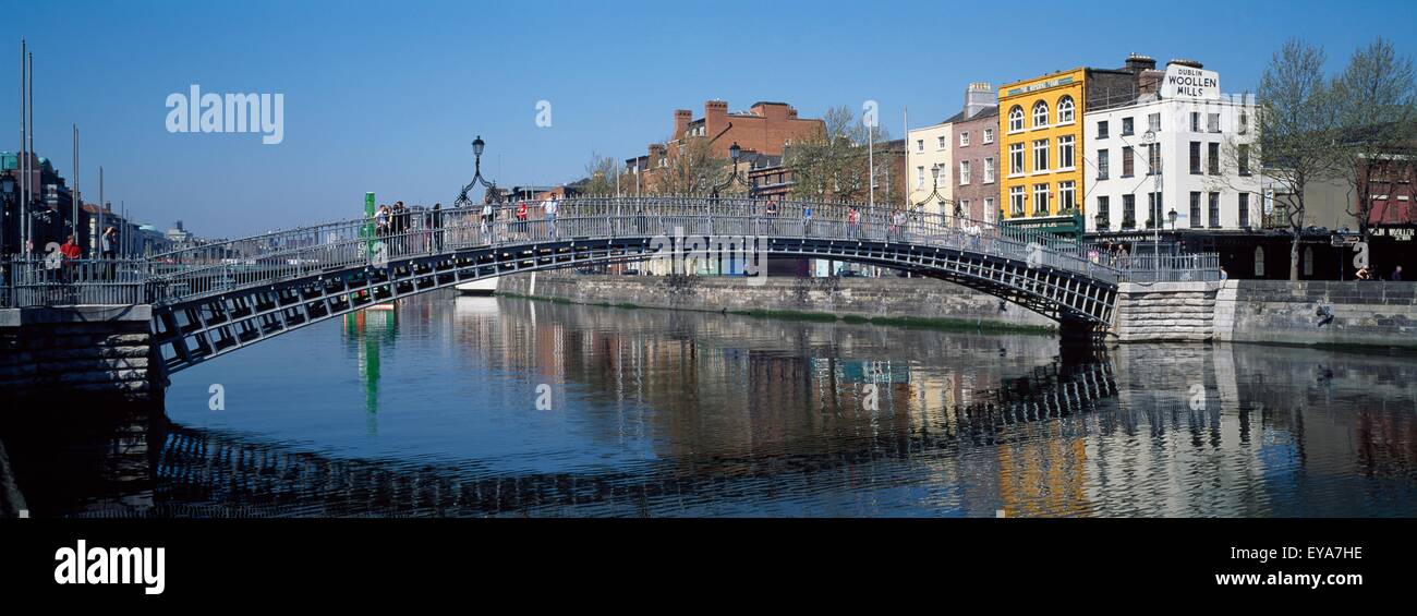 Dublin,Co Dublin,Ireland;View Of The Ha'penny Bridge Stock Photo