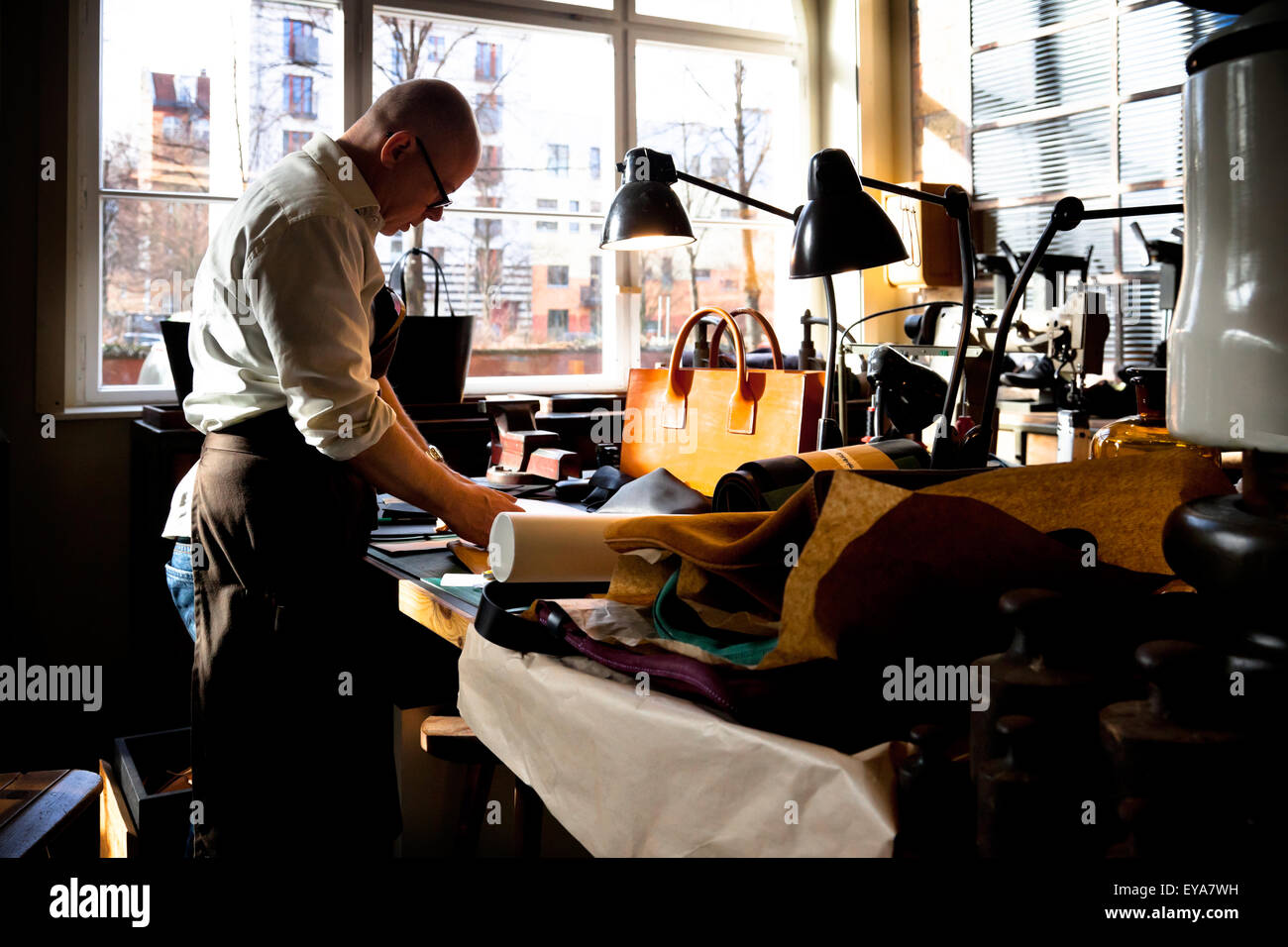 Berlin, Germany, in the of a Leather Craftsman Stock Photo Alamy