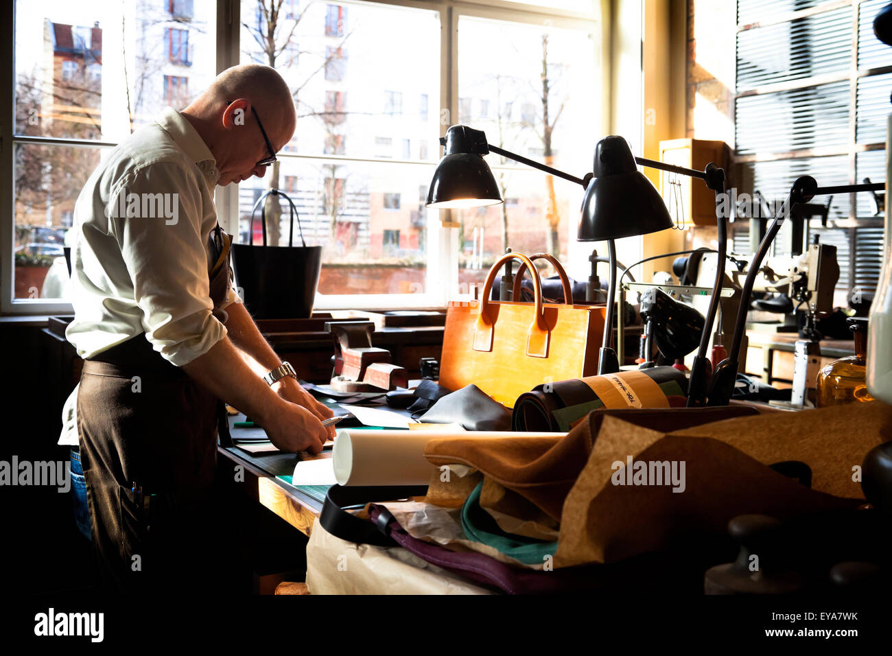 Berlin, Germany, in the of a Leather Craftsman Stock Photo Alamy