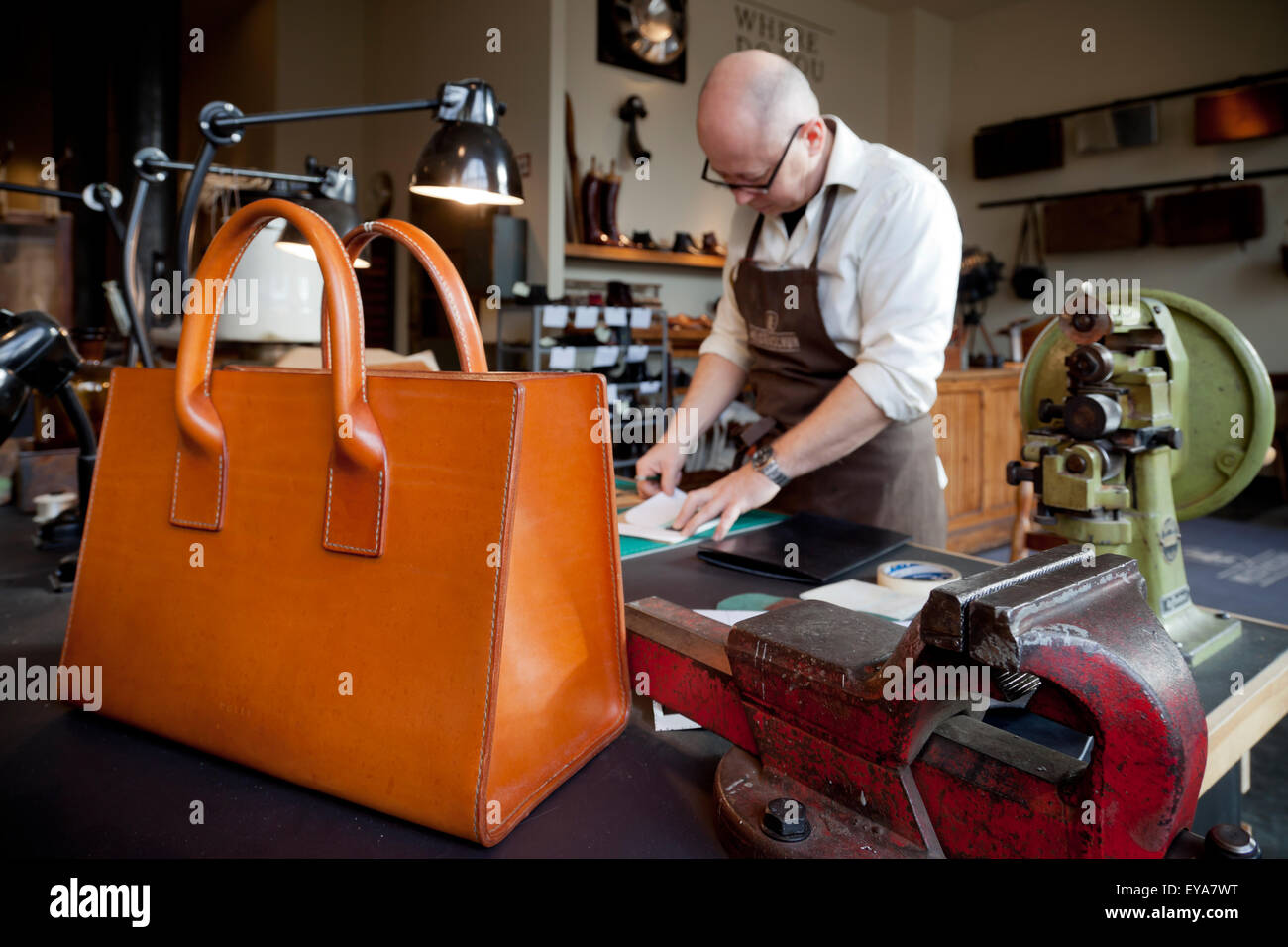 Berlin, Germany, in the of a Leather Craftsman Stock Photo Alamy