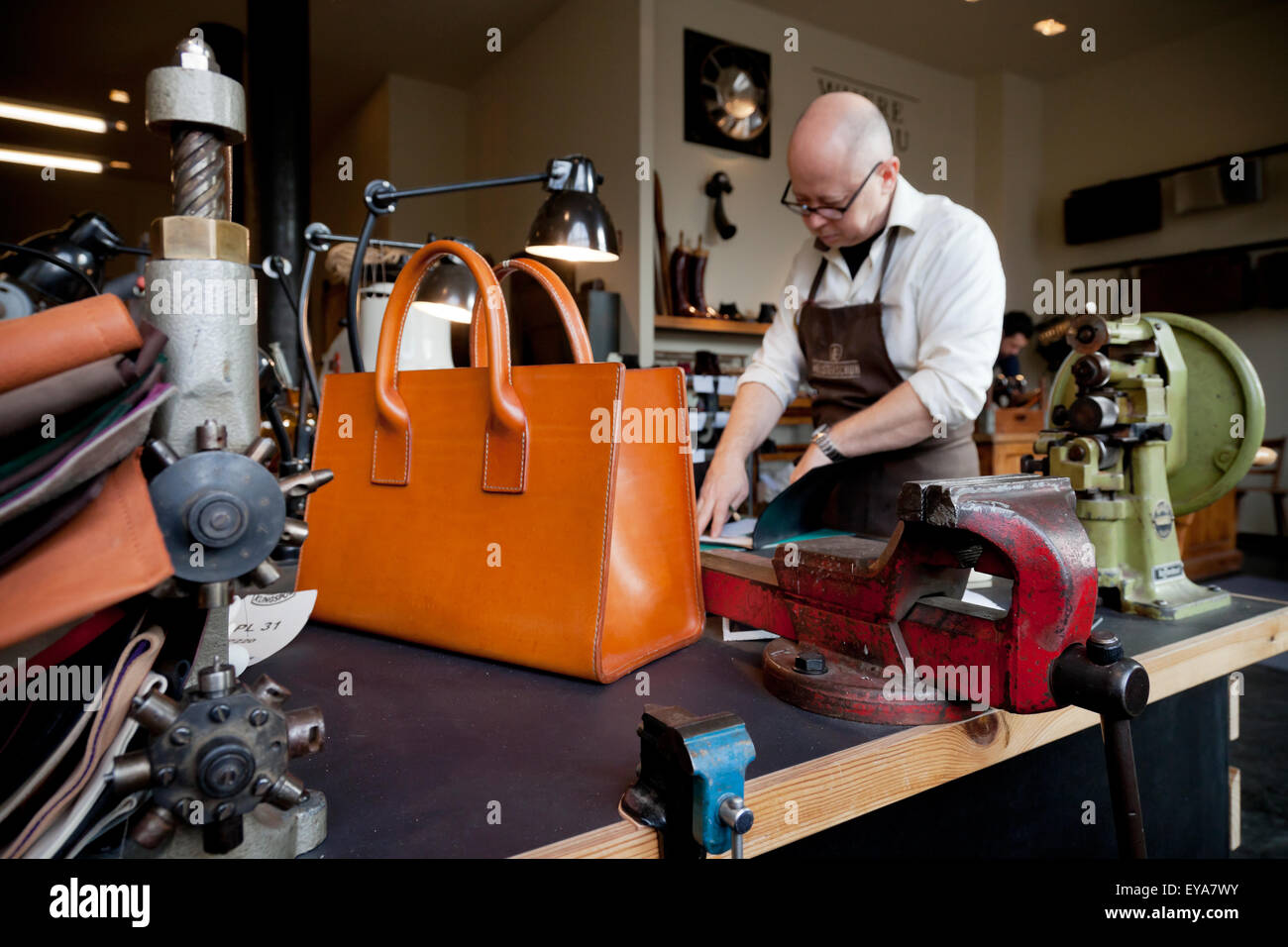 Berlin, Germany, in the of a Leather Craftsman Stock Photo Alamy
