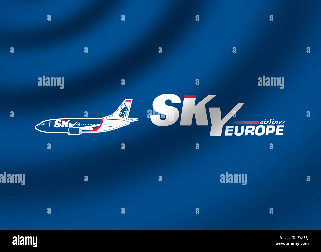 Sky Europe Airlines Air logo icon flag emblem symbol sign Stock Photo