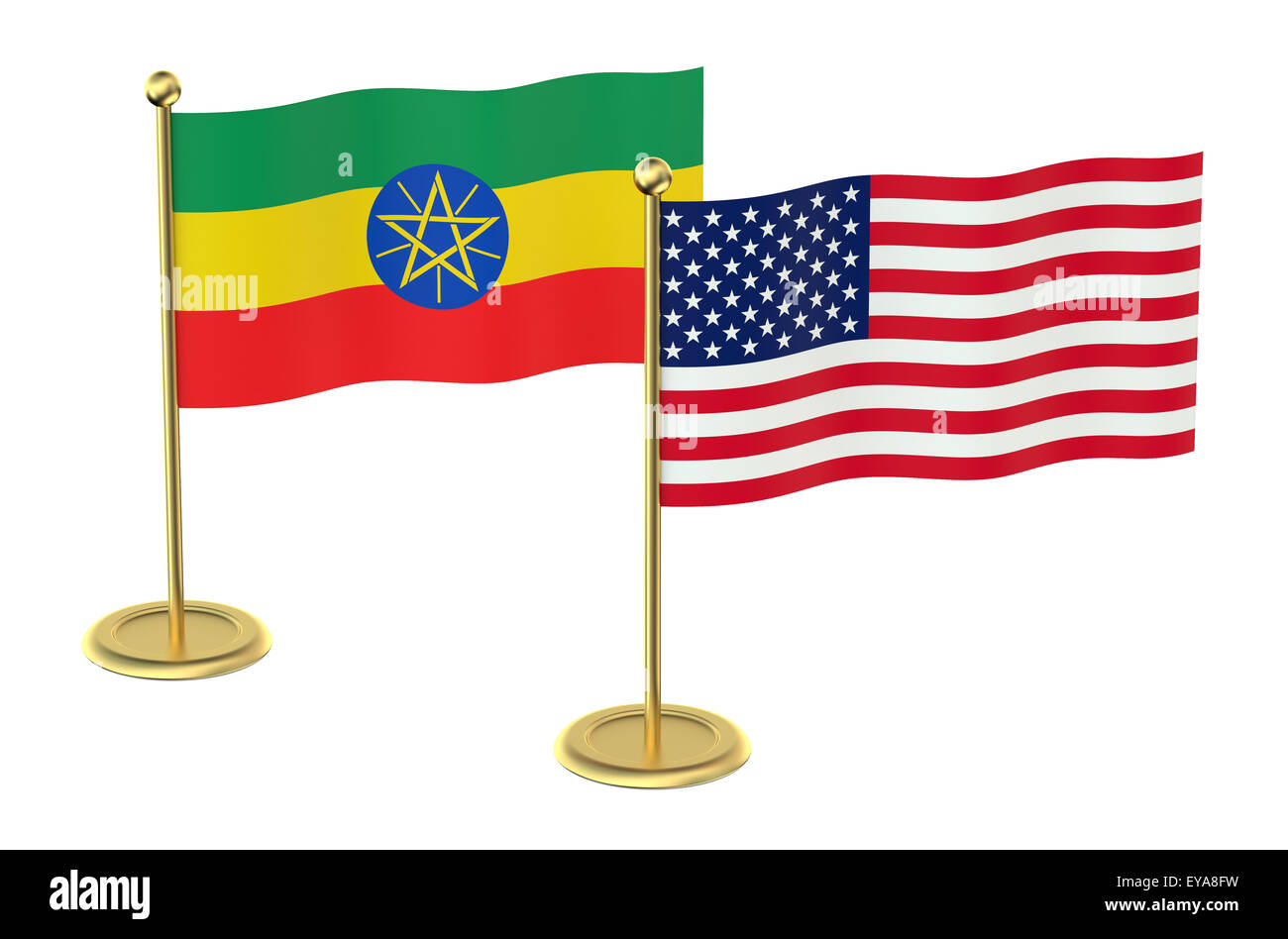 meeting USA  with  Ethiopia concept isolated on white background Stock Photo