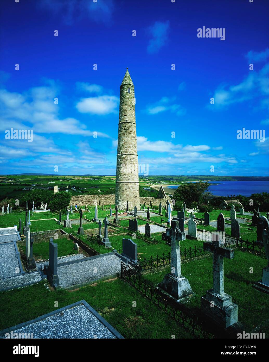 Ardmore Round Tower And Cathedral, Ardmore, Co Waterford, Ireland, Round Tower Built In The 12Th Century Stock Photo