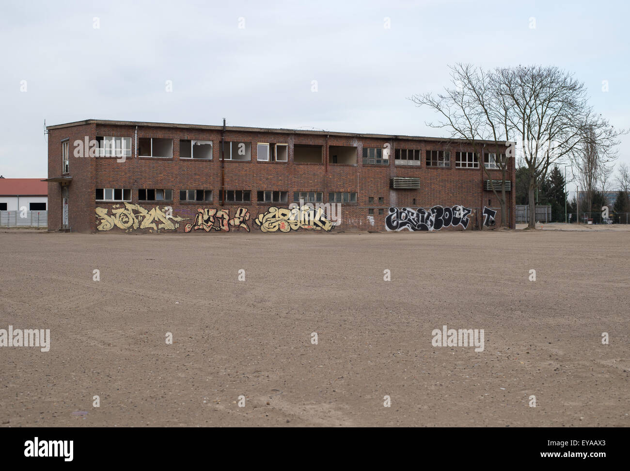 Berlin, Germany, abandoned outbuilding of the former East Germany Rundfunk Stock Photo