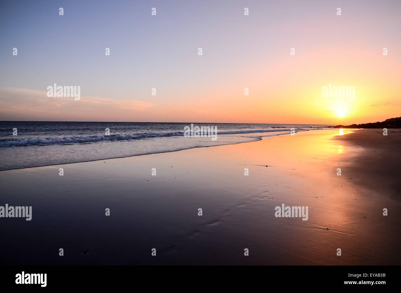 Sunset on the Atlantic Ocean Stock Photo - Alamy
