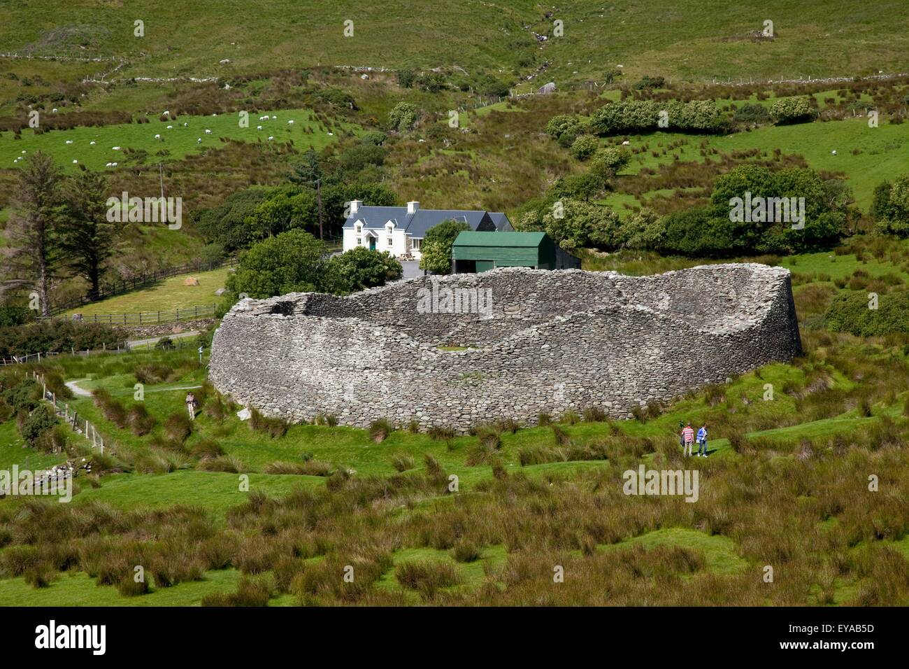 Historic Staigue Fort; Castlecove, County Kerry, Ireland Stock Photo