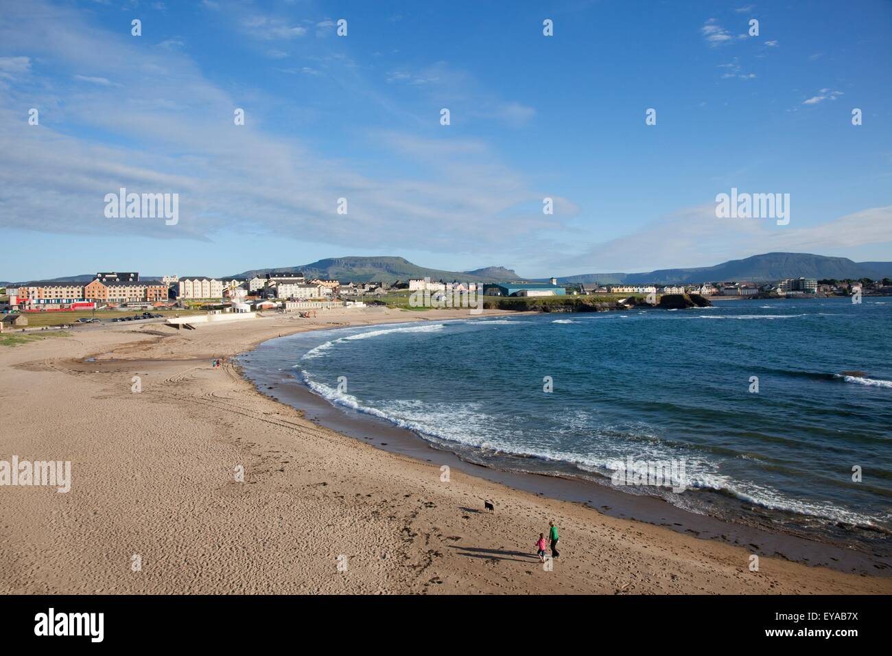 Town By Beach; Bundoran, County Donegal, Ireland Stock Photo