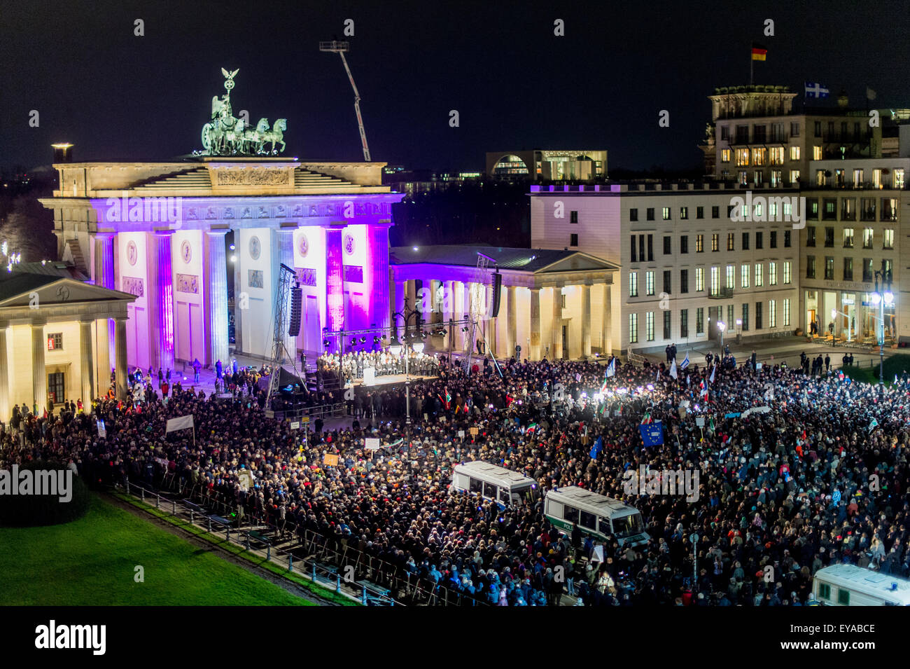 Berlin, Germany, rally against terror in front of the Brandenburg Gate Stock Photo
