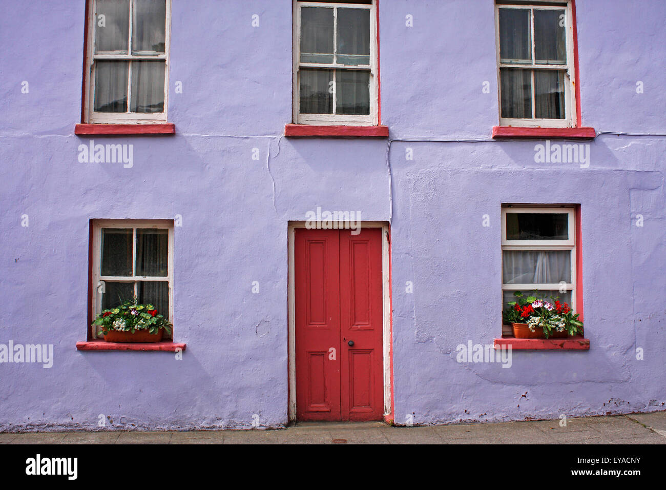 Pink House In Eyeries Village On The Beara Peninsula In West Cork