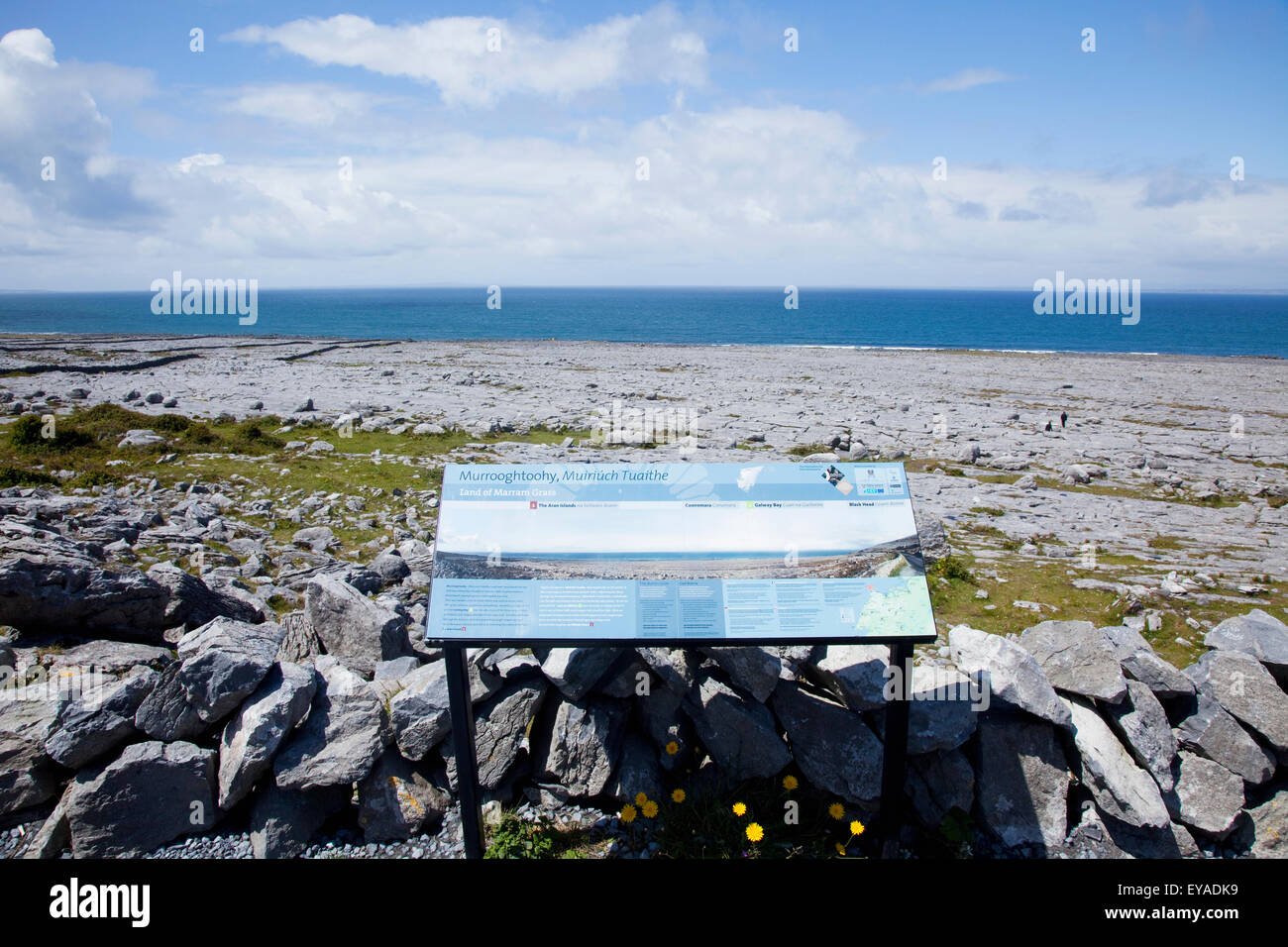 Sign With Maps And Description At A Landmark On The Burren; County Clare, Ireland Stock Photo