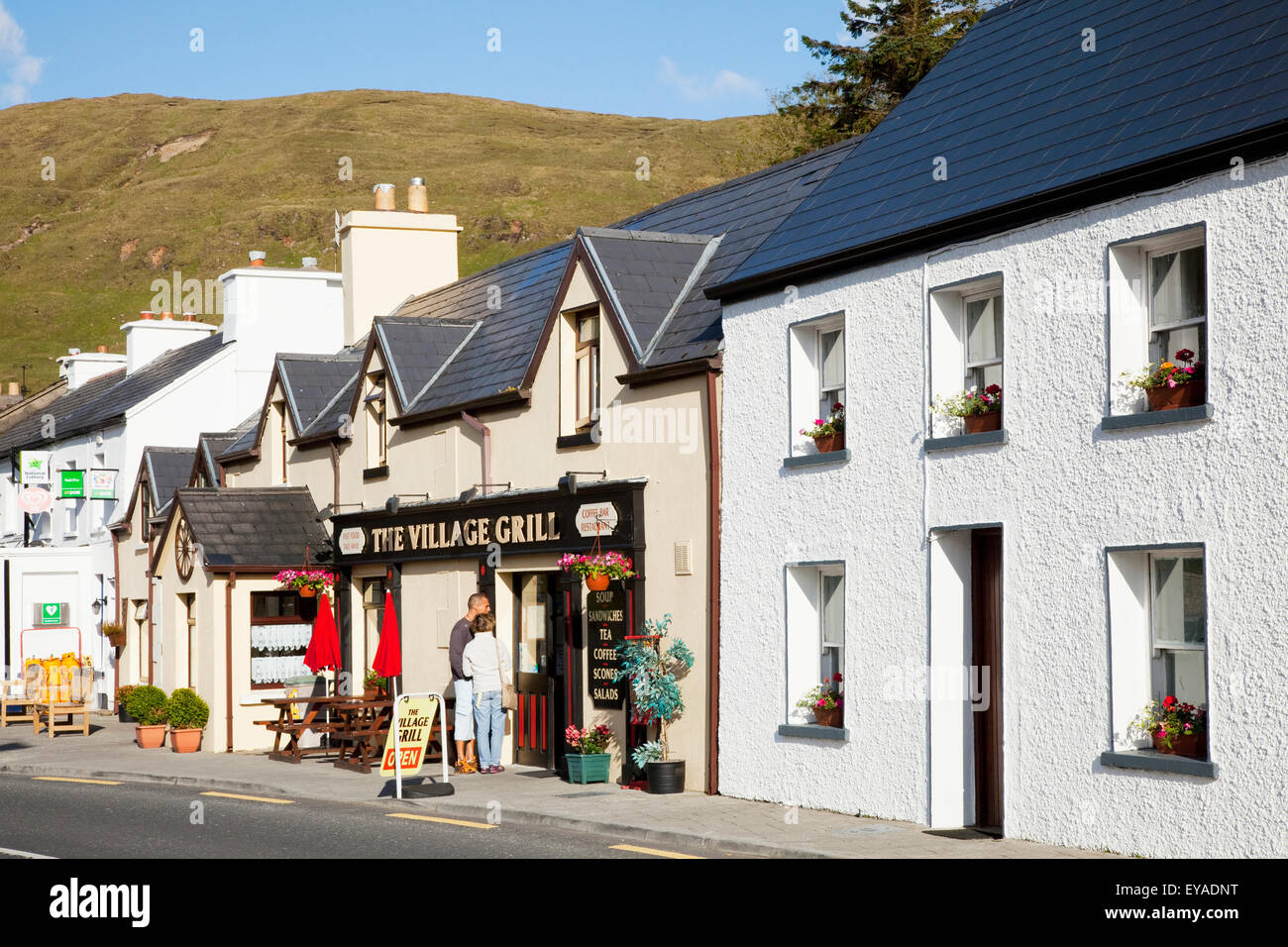 Shops And Restaurants; Leenane County Galway Ireland Stock Photo Alamy