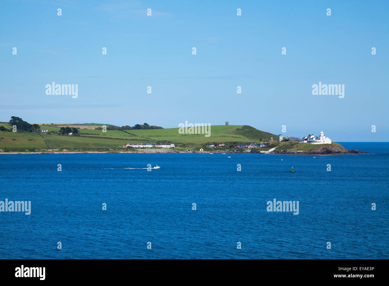 Roche's Point Lighthouse Near Cork; County Wexford, Ireland Stock Photo
