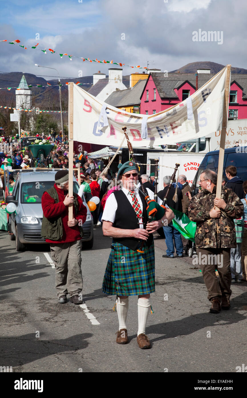 Saint Patrick's Day Parade; Sneem, County Kerry, Ireland Stock Photo