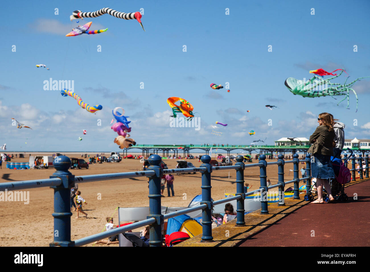 Watching the St Annes Kite Festival, LythamStAnnes, Lancashire, UK on the 25th of July 2015
