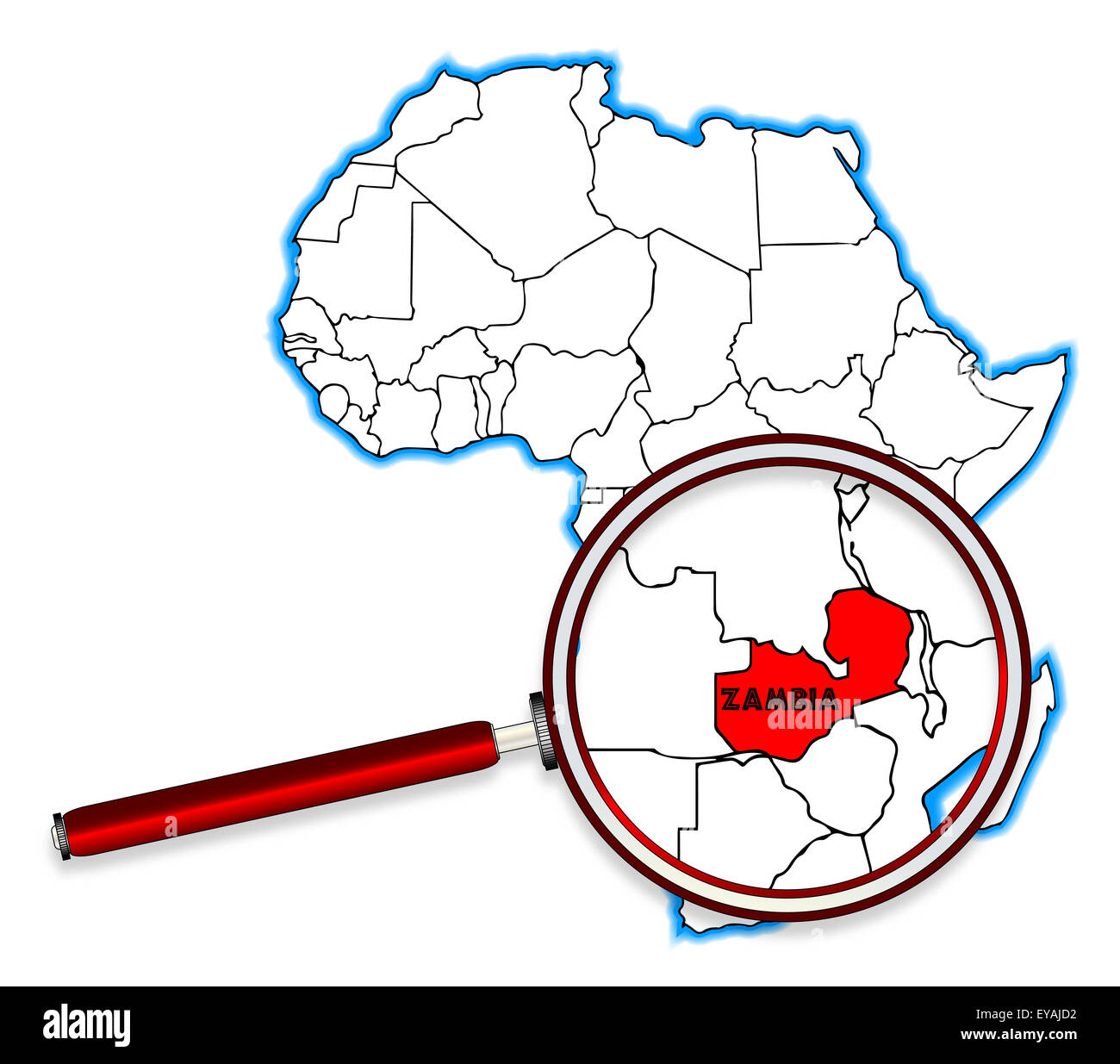 Zambia map hi-res stock photography and images - Alamy