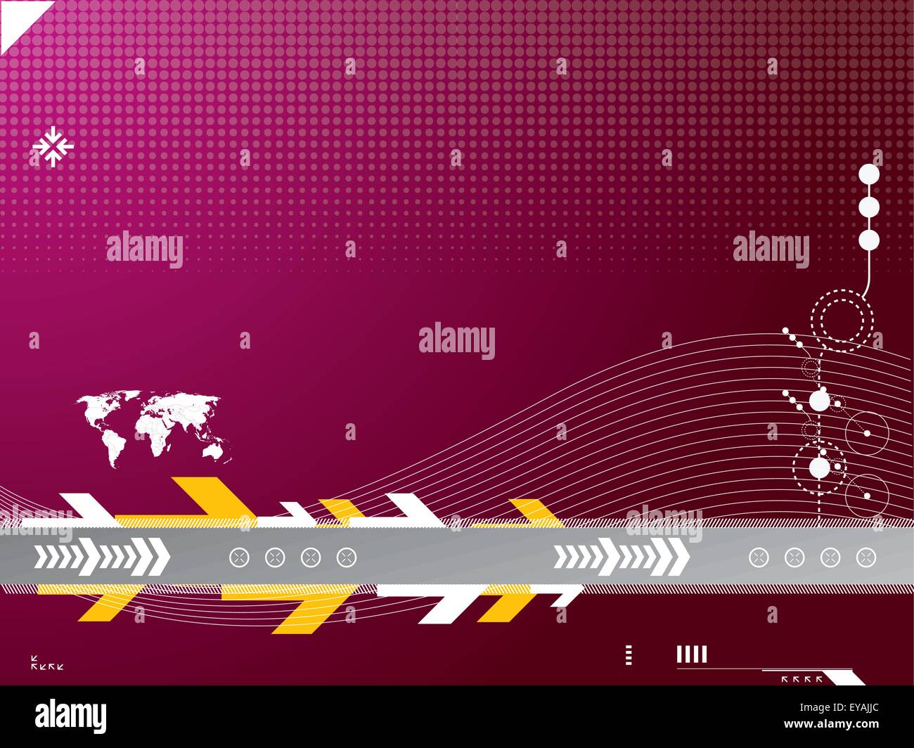 Vector illustration background in technology and the world map Stock ...