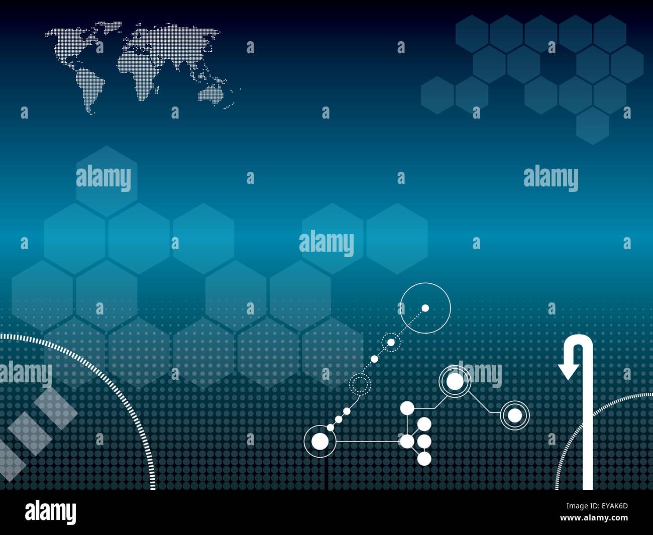 Vector illustration background in technology and the world map Stock ...