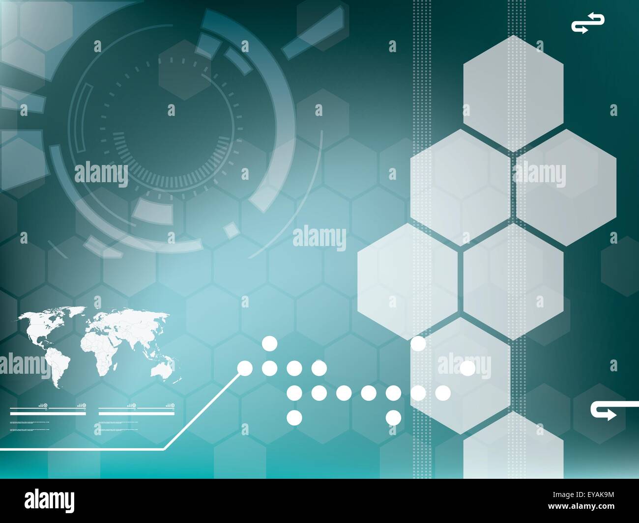 Vector illustration background in technology and the world map Stock ...