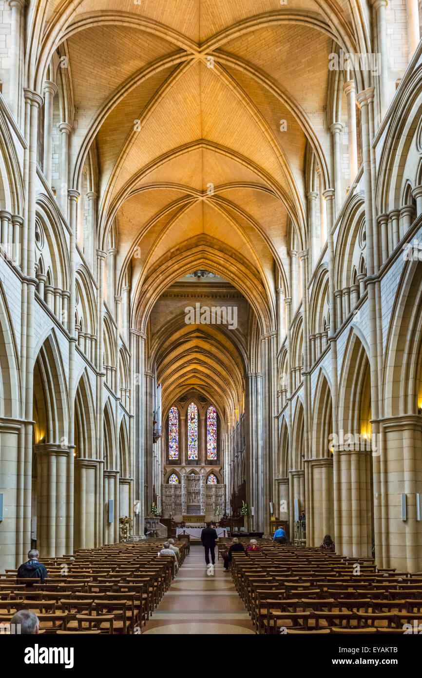 Interior of the Cathedral of the Blessed Virgin, Truro, Cornwall, England, UK Stock Photo