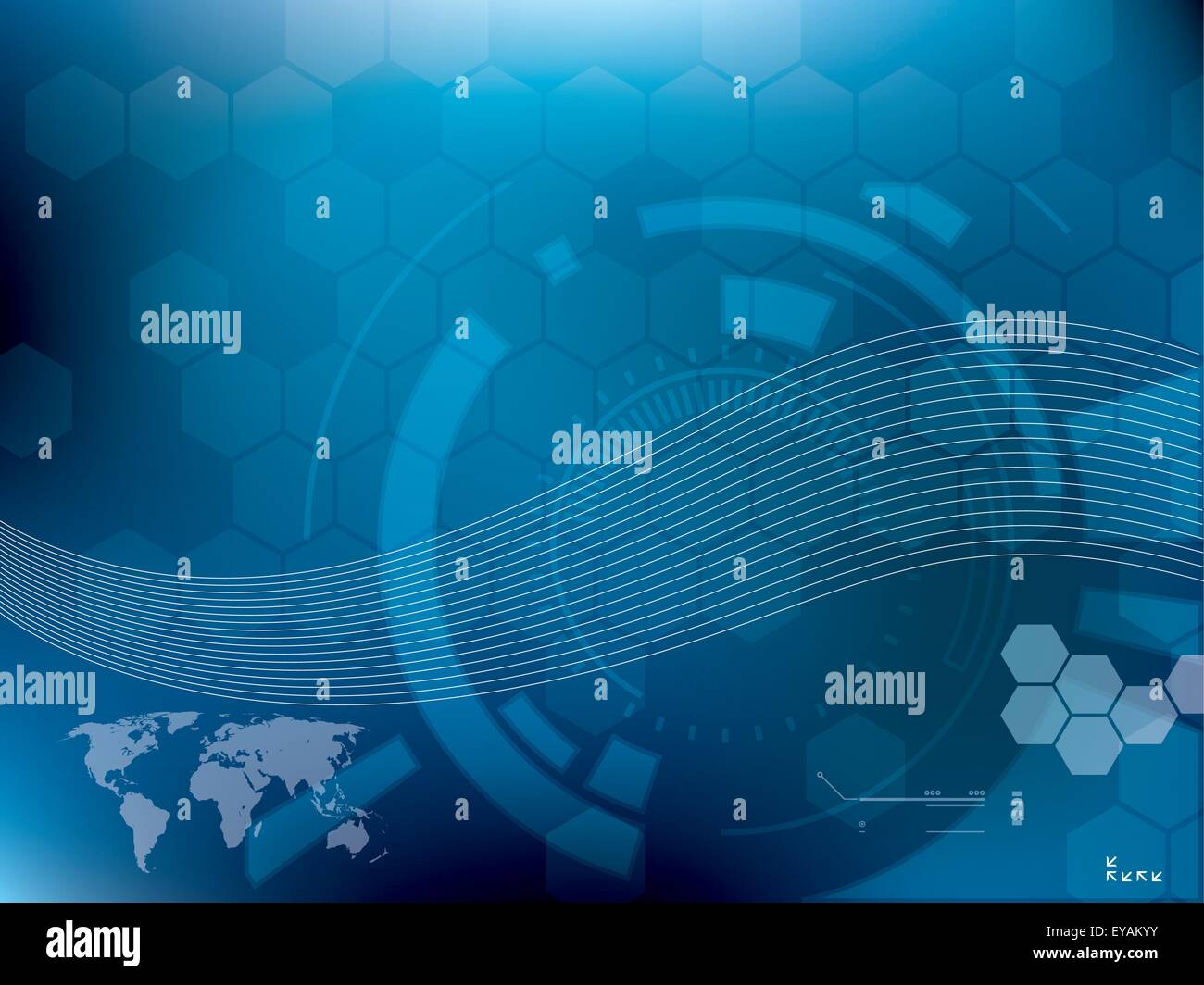 Vector illustration background in technology and the world map Stock ...
