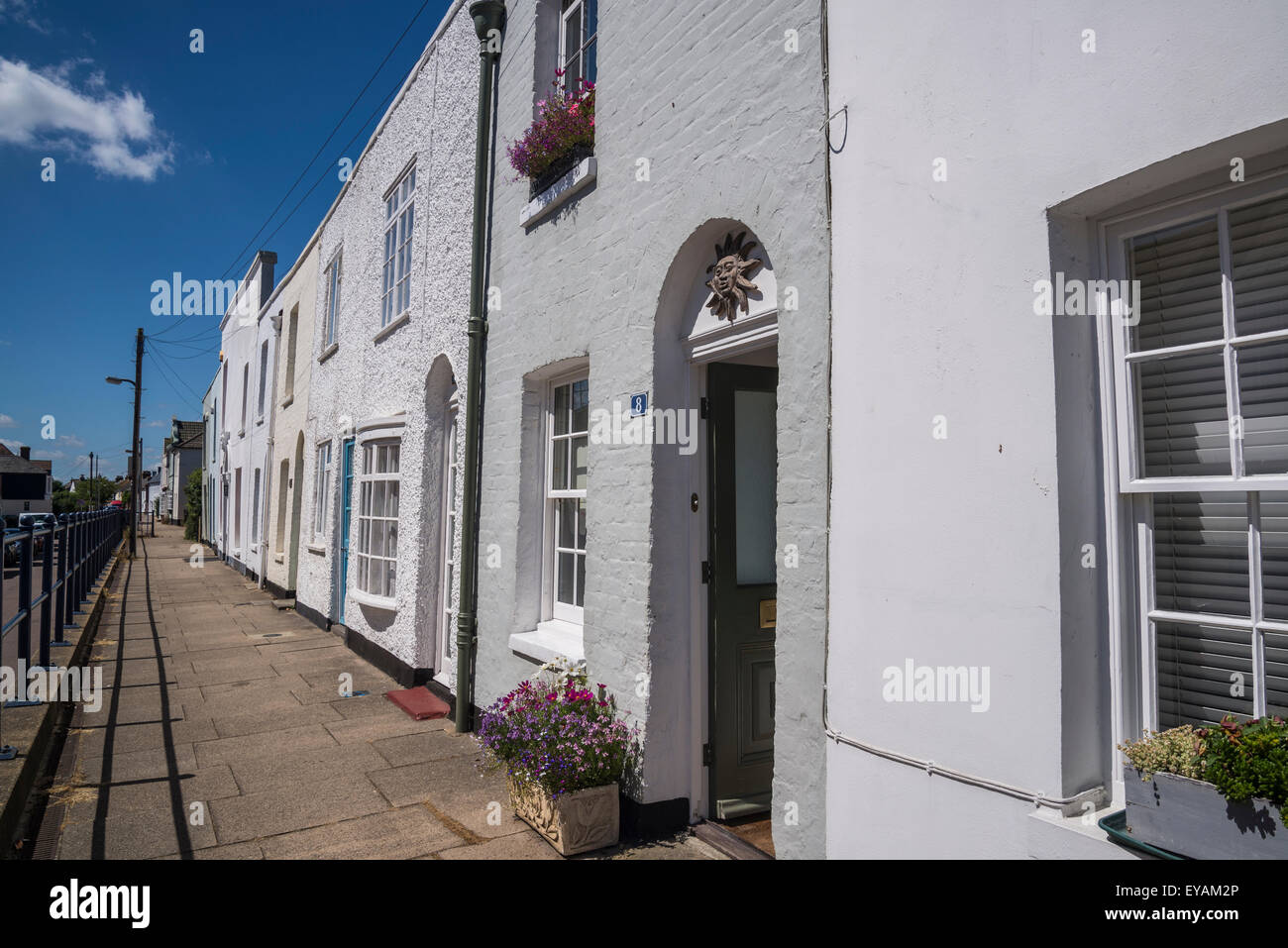 Terrace houses, Island Wall street, Whitstable, Kent, England, UK Stock