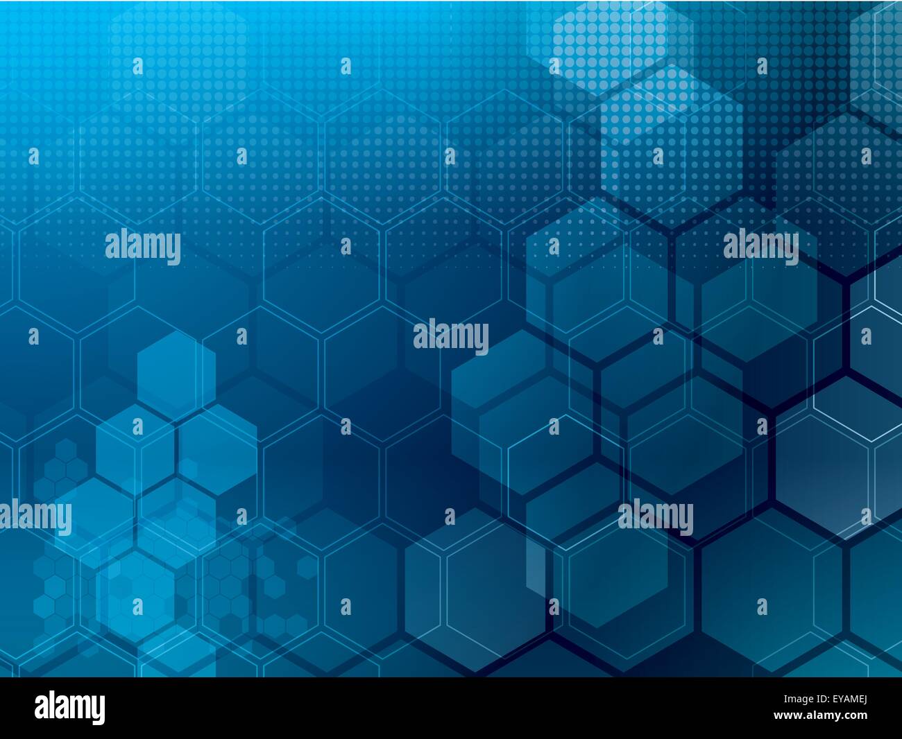 Abstract blue background with hexagons and wires Stock Vector Image ...