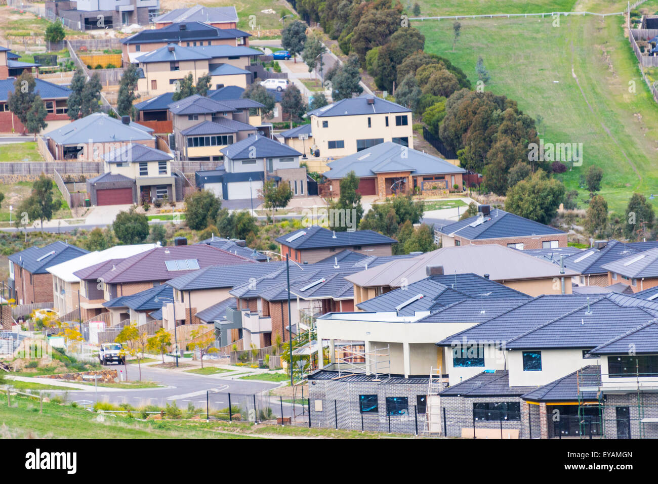 Suburb Melbourne South Morang new development of property and building urban sprawl new builds