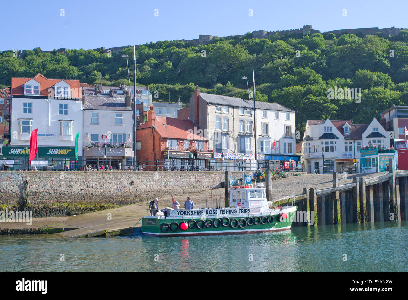 Anglers preparing for a days fishing, Scarborough North Yorkshire UK Stock Photo