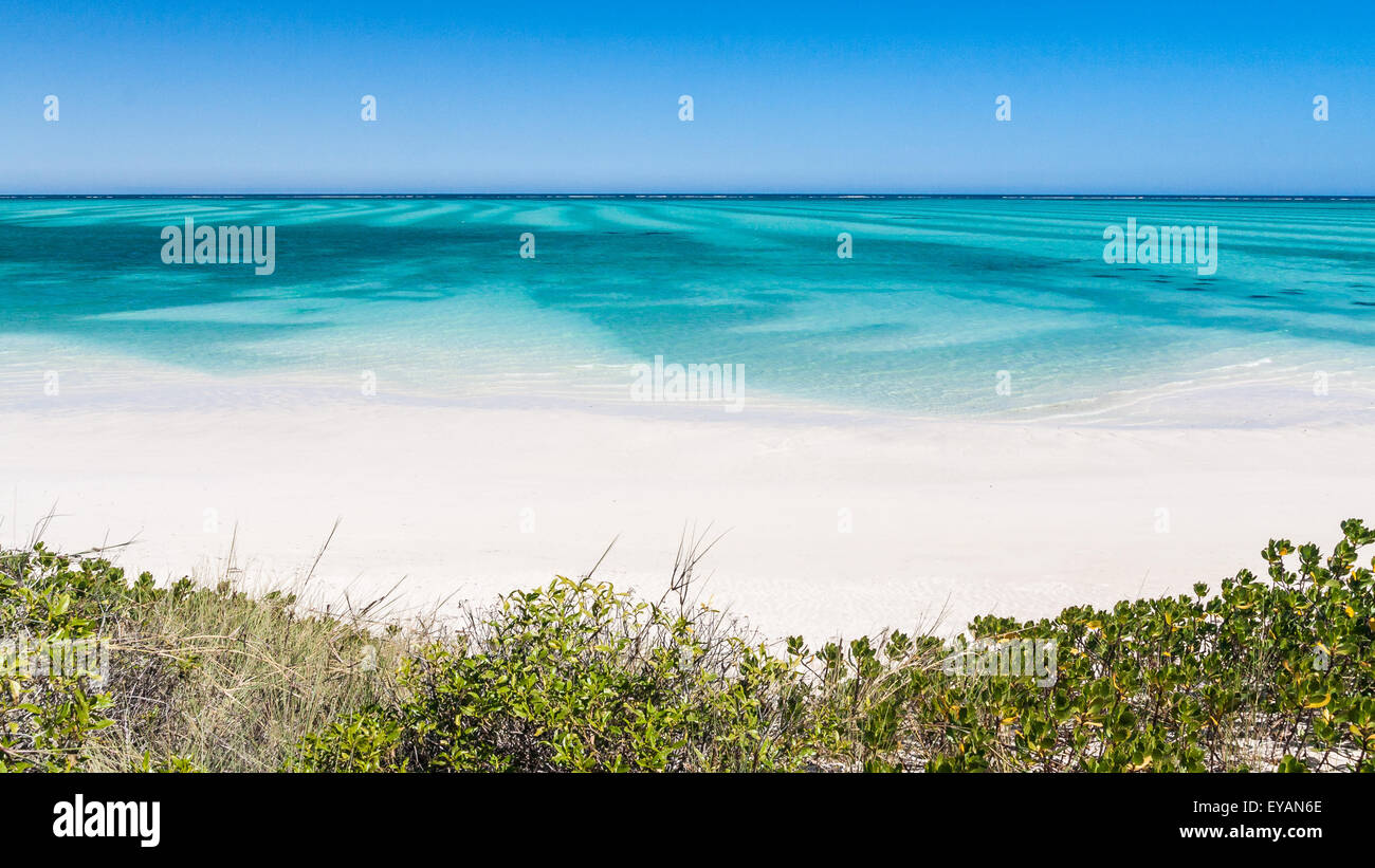 Idyllic tranparent lagoon and sandy beach near Ankasy, southwest Madagascar Stock Photo