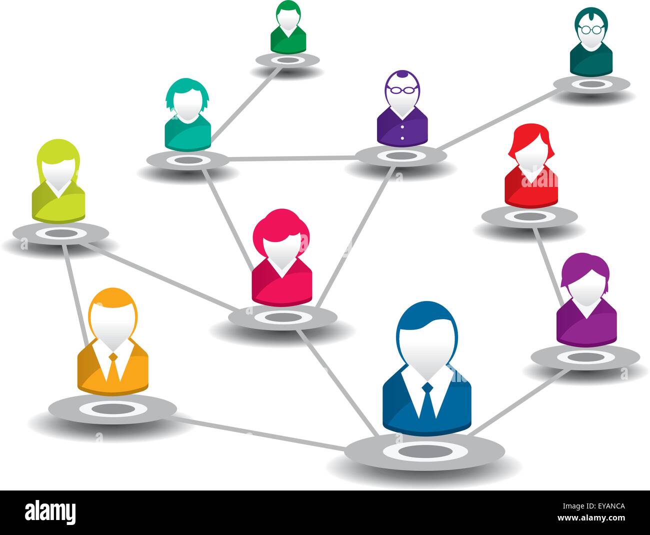 vector illustration of people in a social network Stock Vector