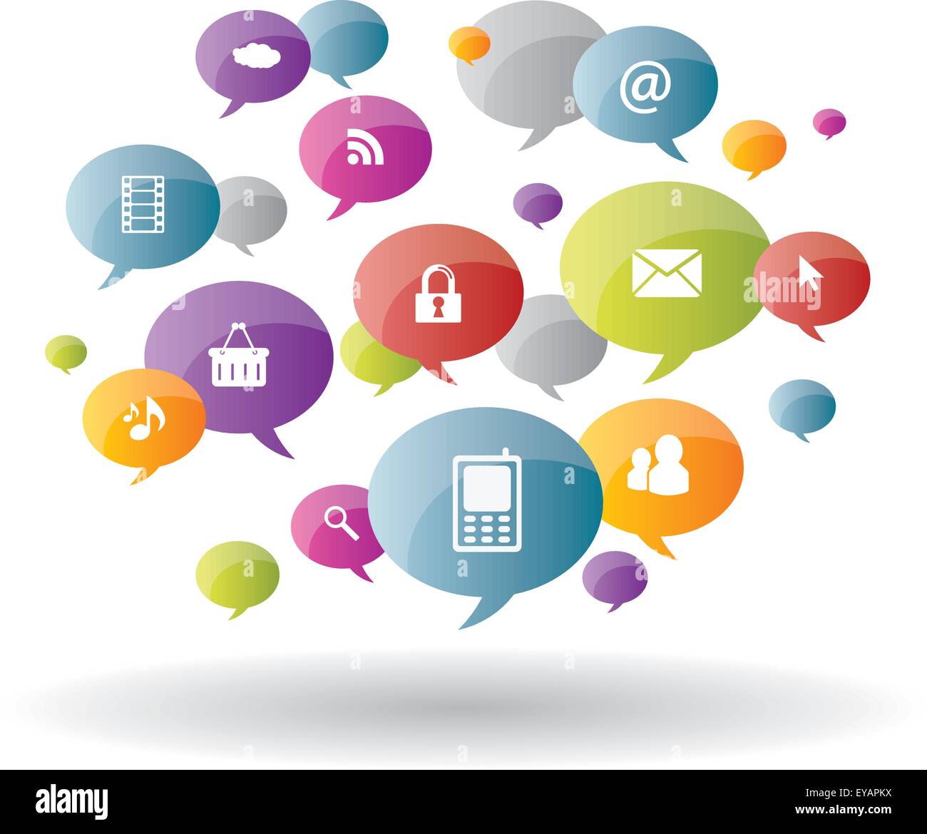 Social network sharing and security in the internet stock vector image
