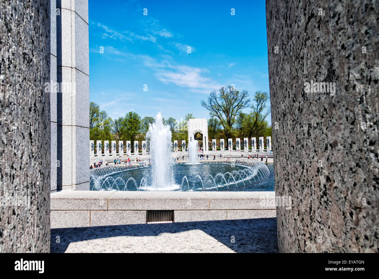 A view of The National World War II Memorial in Washington D.C., USA Stock Photo