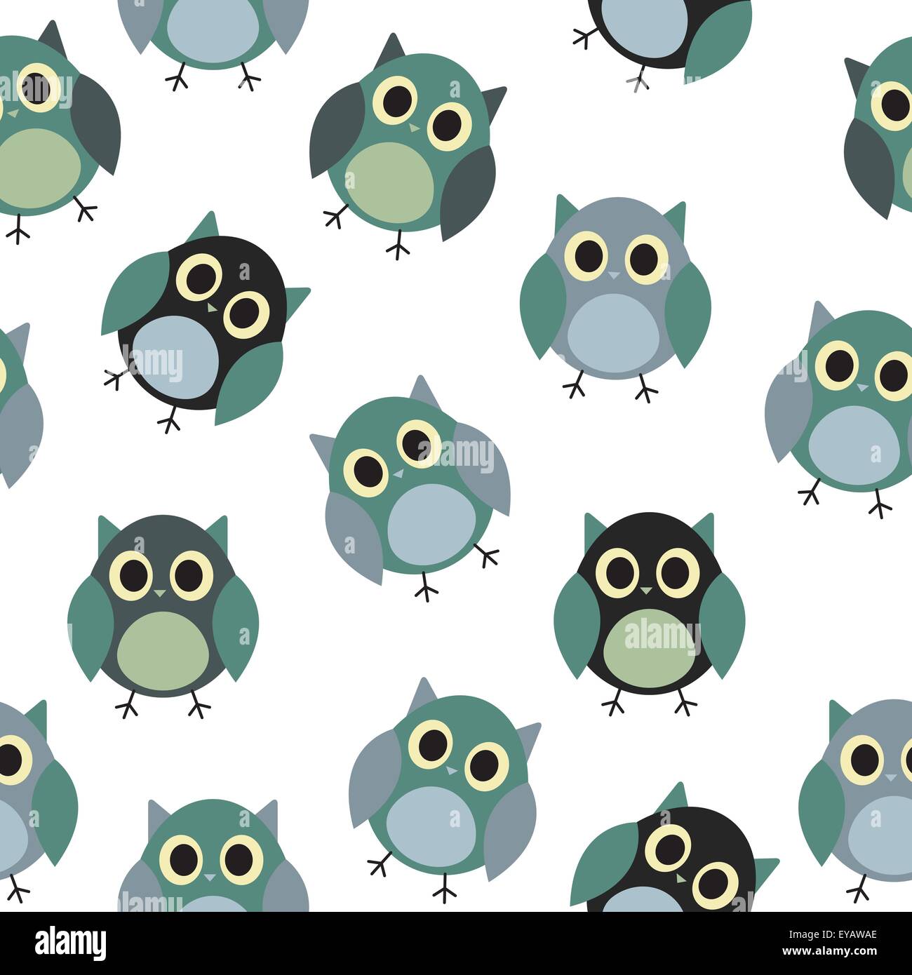 Owl Seamless Pattern Background Vector Illustration Stock Vector Image ...
