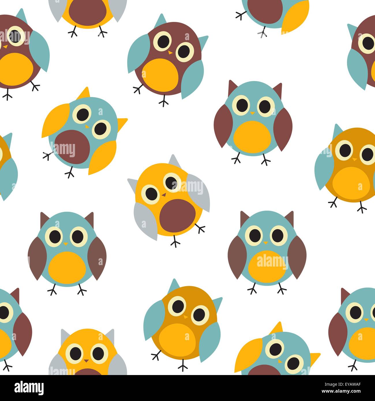 Owl Seamless Pattern Background Vector Illustration Stock Vector Image ...