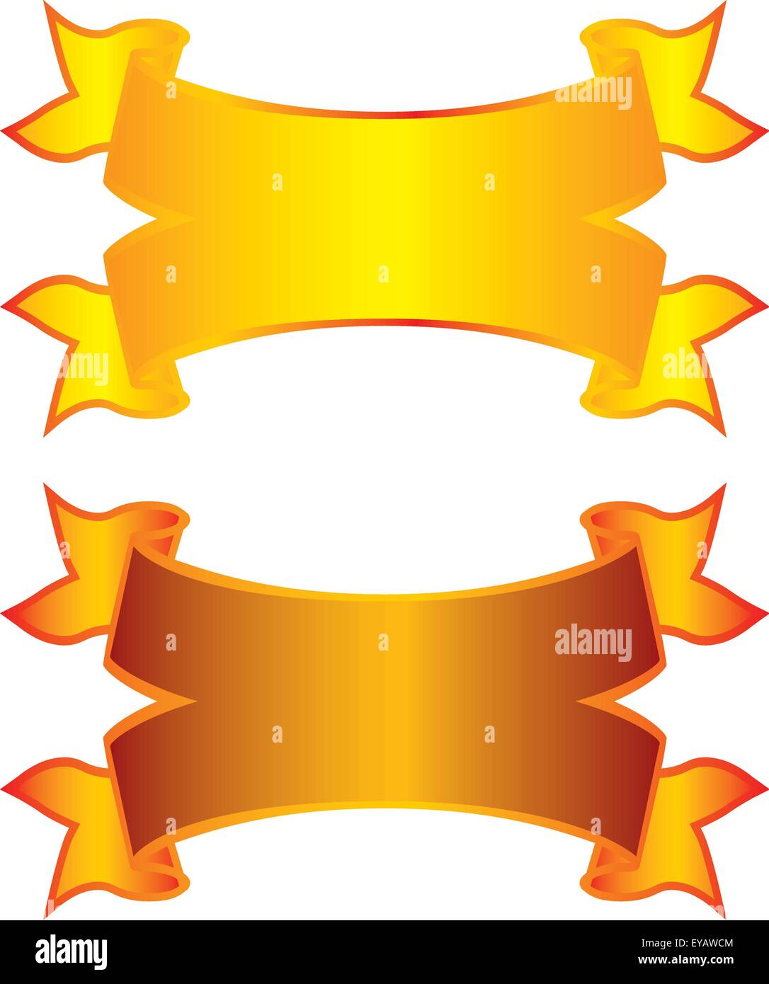 Two golden ribbons isolated on white Stock Vector Image & Art - Alamy