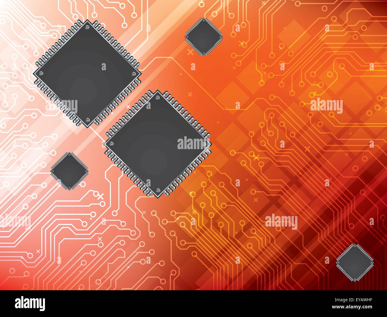 Technology background with integrated circuit and data processor Stock ...