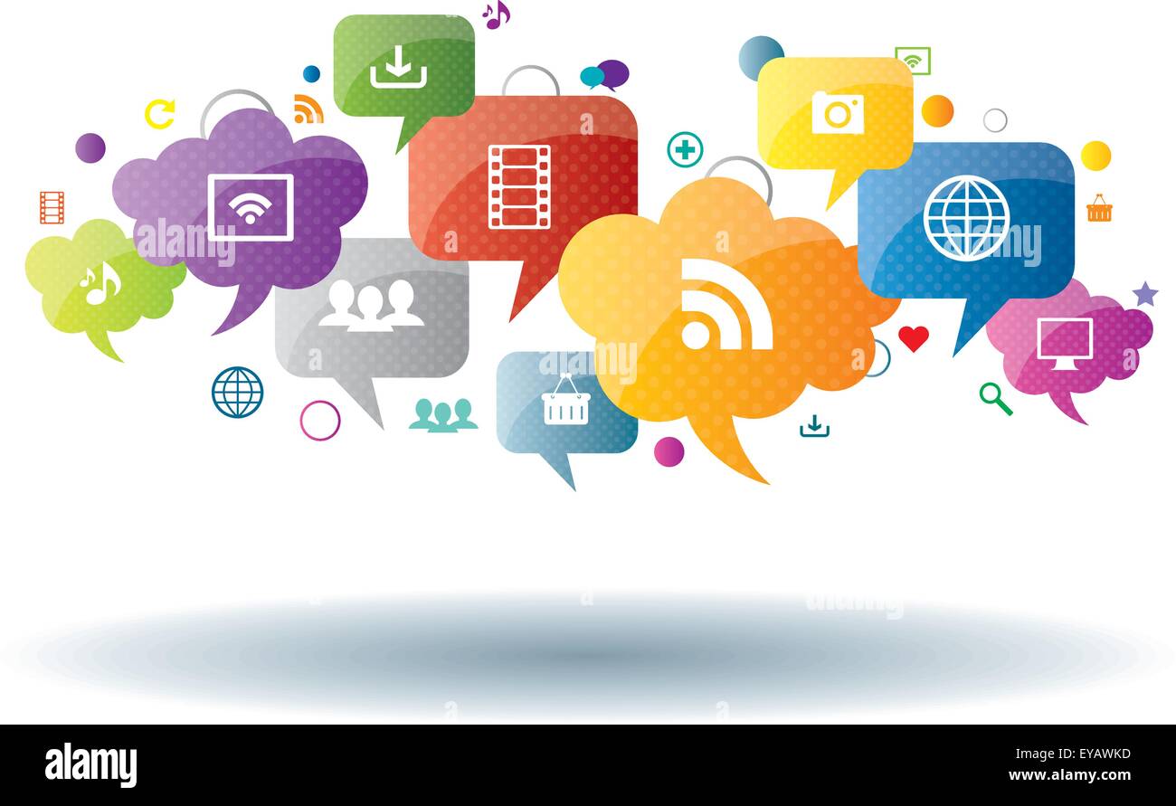 Social network sharing and security in the internet stock vector image