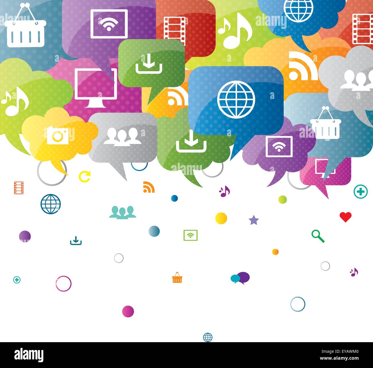 Social network sharing and security in the internet stock vector image
