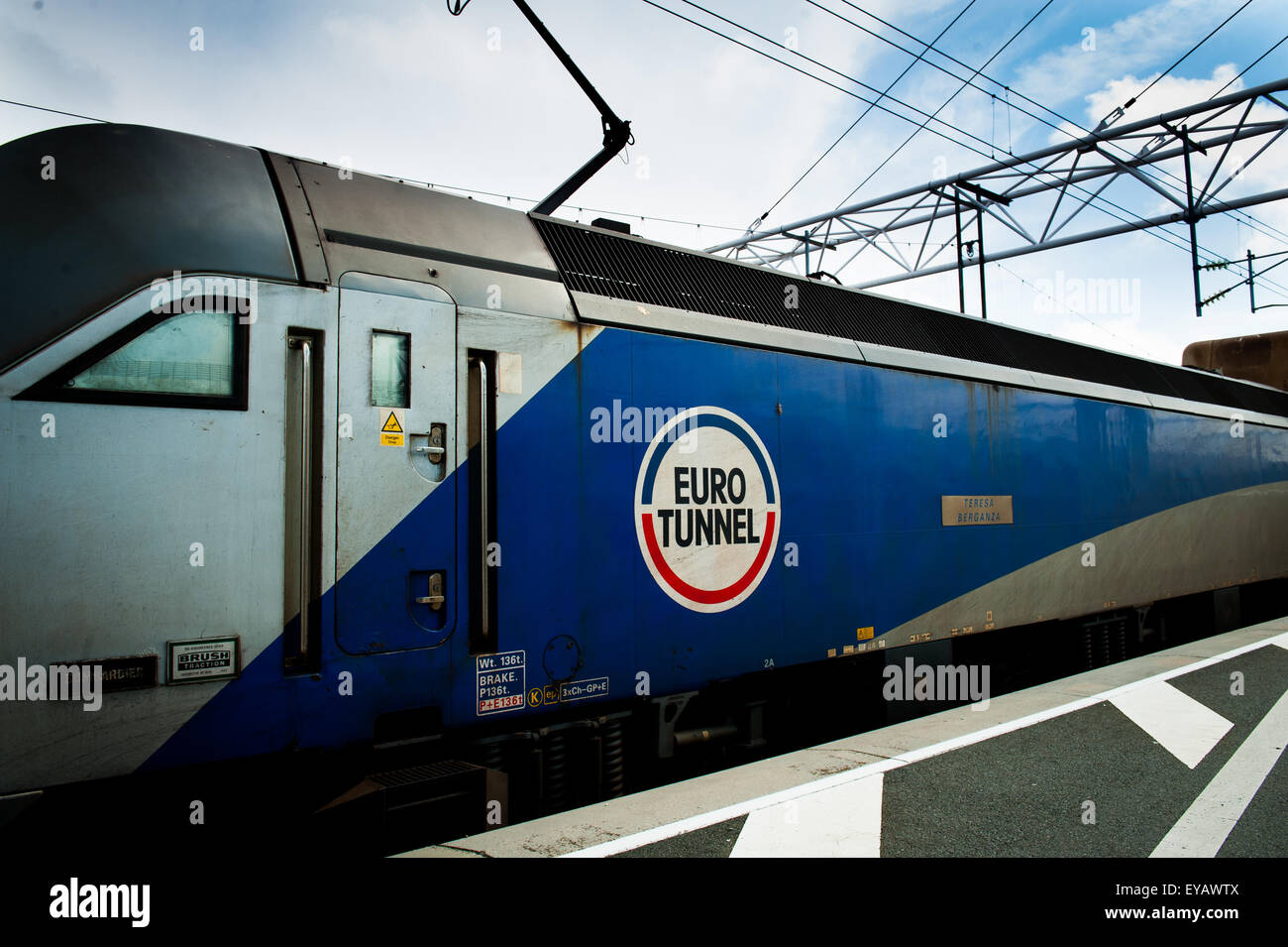 Eurotunnel service at Calais, France Stock Photo