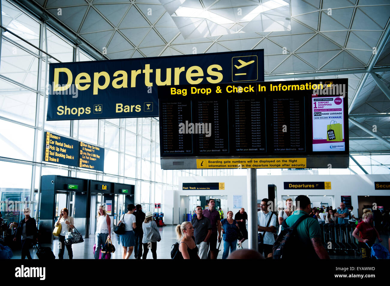 Departure area at London Stansted Airport, UK Stock Photo Alamy